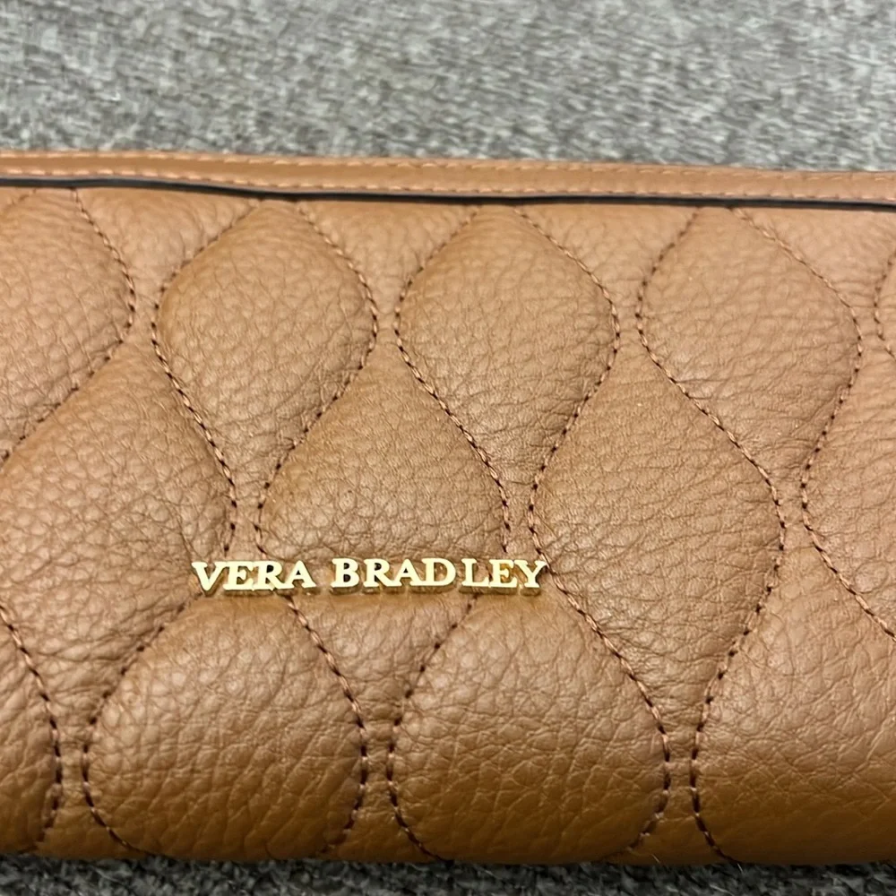 Vera Bradley 'Audrey' zip wallet in tan leather NWOT - Picture 6 of 10
